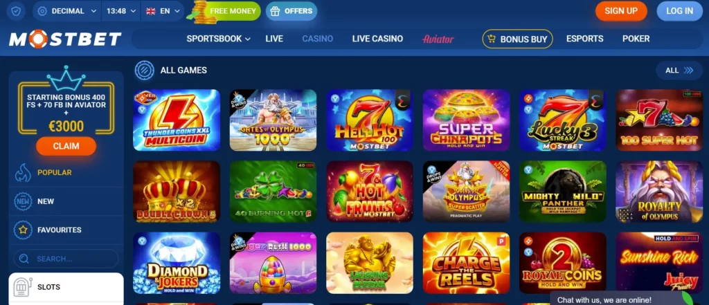 Casino Games Available